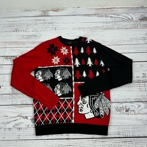 NFL Chicago Blackhawks Size Large Ugly Christmas Sweater